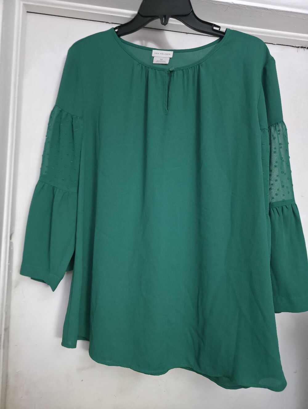 Van Heusen Teal Green Keyhole Blouse